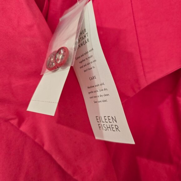 Eileen Fisher Spring Jacket Raincoat Snap Front Weather Resistant Pink Sz XL NWT - Picture 4 of 10